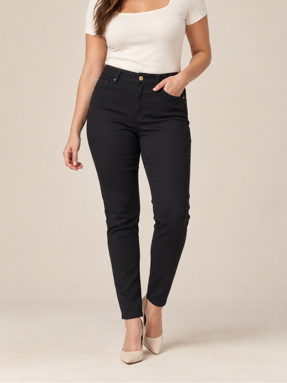 Tommy Hilfiger Black High-Rise Skinny Jeans